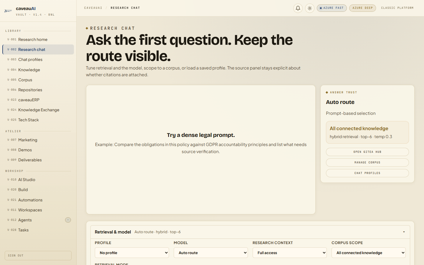 Research Chat app screenshot