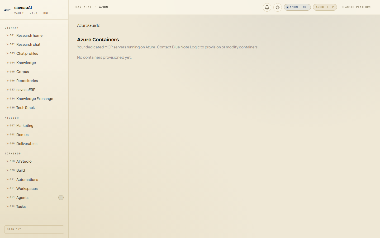 Azure Containers app screenshot