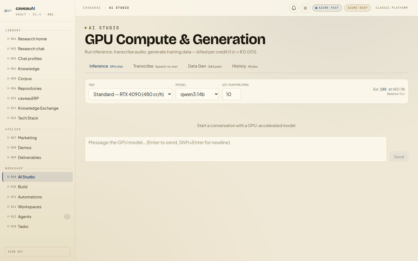 AI Studio app screenshot