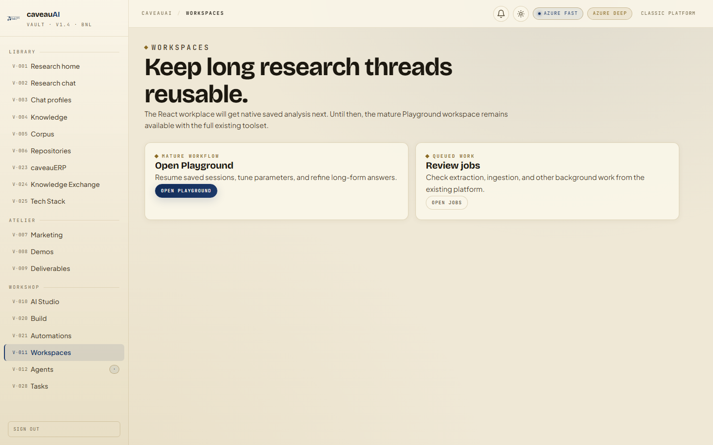 Workspaces app screenshot